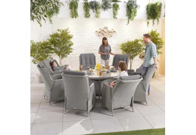 Nova Heritage Carolina 8 Seat Dining Set 1.8m Round Table White Wash