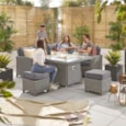 Nova Heritage Ciara Compact Corner Dining Set & Fire Pit Table White Wash