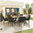 Nova Genoa Fabric 8 Seat Round Dining Set Dark Grey