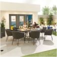 Nova Edge Fabric 8 Seat Round Dining Set Dark Grey