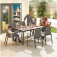 Nova Roma 6 Seat Rectangular Dining Set Grey