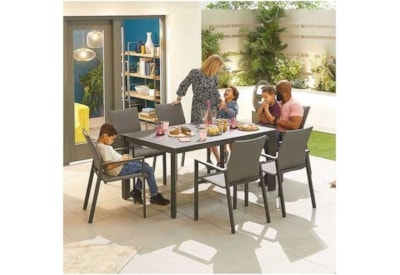 Nova Roma 6 Seat Rectangular Dining Set Grey