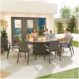 Nova Roma 8 Seat Round Dining Set & Firepit Grey