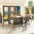 Nova Roma 6 Seat Oval Dining Set & Firepit Grey