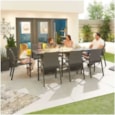 Nova Roma 8 Rectangular Dining Set & Firepit Grey