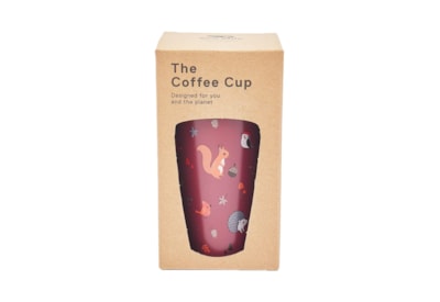 Eco Chic Burgundy Woodland Thermal Coffee Cup (N35)