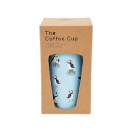 Eco Chic Blue Multi Puffin Thermal Coffee Cup (N78BU)