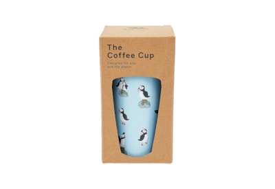 Eco Chic Blue Multi Puffin Thermal Coffee Cup (N78BU)