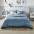 Night Lark Linen-effect Duvet Twilight Blue Double 10.5 (A1BDNLTURQAGRS10D)