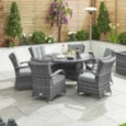 Nova Olivia 6 Seat Dining Set 1.3m Round Table Grey