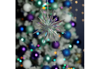 Festive Hanging Glitter Starburst Iridescent 12cm (P001405)