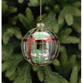 Festive Trad Tartan Bauble 8cm (P012831)