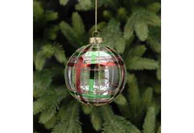 Festive Trad Tartan Bauble 8cm (P012831)