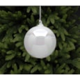 Festive White Holographic Glass Ball 12cm (P017954)