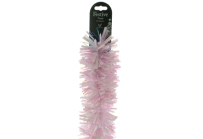 Festive Tinsel Pink White Iris Unicorn 200cm x 10cm (P021644)