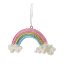 Festive Hanging Rainbow With Clouds 12cm (P025251)