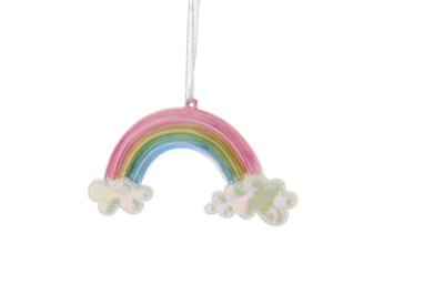 Festive Hanging Rainbow With Clouds 12cm (P025251)