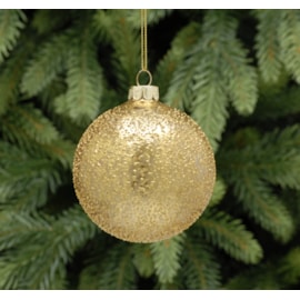 Festive Gold Crusted Glass Bauble 8cm (P030263)