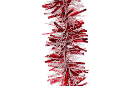 Festive Red Chunky/white Tinsel 200cmx10cm (P032513)