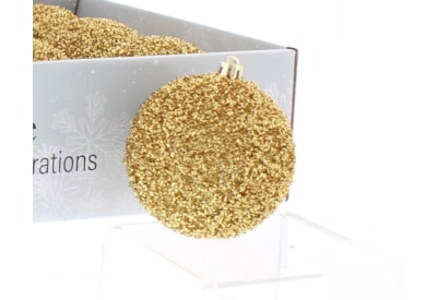 Festive Gold Glitter Bauble 8cm (P035242)