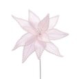 Festive Light Pink/white Pearl Effect Poinsettia Stem 45cm (P039363)