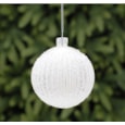 Festive White Encrusted Segment Glass Ball 10cm (P039635)