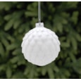 Festive White/silver Pinecone Effect Bauble 10cm (P039730)