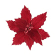 Festive Red Poinsettia Gold Glitter Edging Clip On 26cm (P045194)