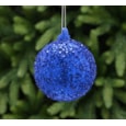 Festive Matt Navy Glass With All Over Sequins Bauble 10cm (P048899)