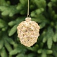 Festive Matt Gold Glass Pinecone w Glitter 10cm (P049088)