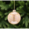 Festive Gold Rainbow Effect Twisted Stripe Glass Bauble 8cm (P049097)