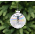 Festive Translucent Petrol Effect Glass Bauble 8cm (P049500)