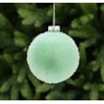 Festive Light Green Encrusted Glass Bauble 10cm (P049564)