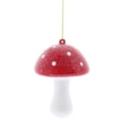 Festive Plastic Red/white Frosted Mushroom 9cm (P049676)