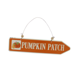 Festive Orange Metal Pumpkin Patch Sign 31cm (P049982)