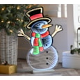 Festive Infinity Standing Snowman w Wooden Base 60cm (P050356)