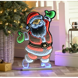 Festive Infinity Standing Santa w Wooden Base 60cm (P050368)