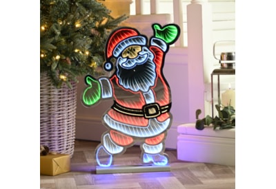 Festive Infinity Standing Santa w Wooden Base 60cm (P050368)