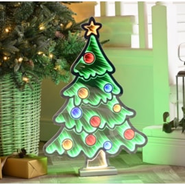 Festive Infinity Tree w Wooden Base 60cm (P050377)