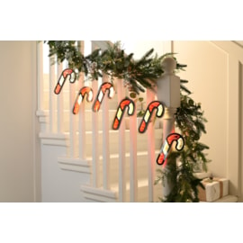 Festive Infinity Garland w 6 Candy Canes 175cm (P050389)