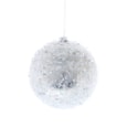 Festive Shiny Silver Ice Encrusted Bauble 10cm (P050662)