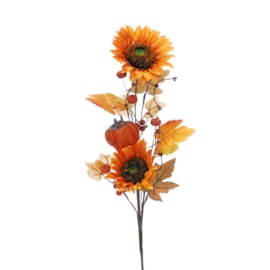 Festive Double Sunflower Autumn Spray 70cm (P050819)