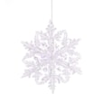 Festive Hanging Lilac Glitter Acrylic Snowflake 16cm (P051164)