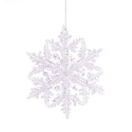 Festive Hanging Lilac Glitter Acrylic Snowflake 16cm (P051164)