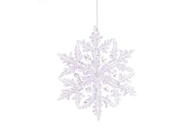 Festive Hanging Lilac Glitter Acrylic Snowflake 16cm (P051164)