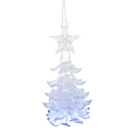 Festive Hanging Pale Lilac/iris Glitter Acrylic P/cone/sta 13cm (P051179)