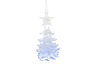 Festive Hanging Pale Lilac/iris Glitter Acrylic P/cone/sta 13cm (P051179)