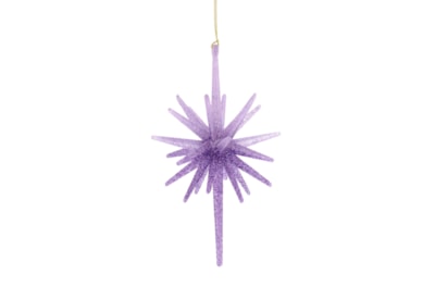 Festive Hanging Lilac Glitter Acrylic Starburst 15cm (P051212)