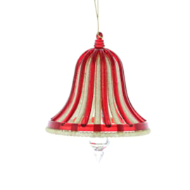 Festive Hanging Red/gold Glitter Acrylic Bell 11cm (P051213)