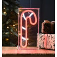 Festive Wht & Red Neon Flex Cany Cane Sign 30cm (P051286)